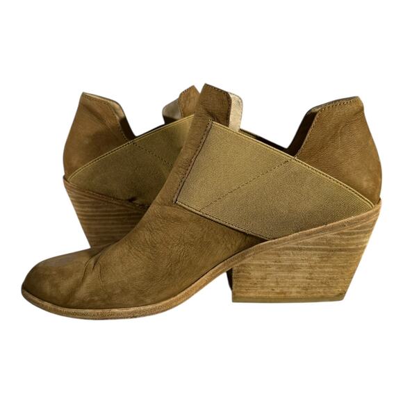 Eileen Fisher Leather Ankle Booties Women’s 9.5 Brown Suede Block Heel Slip-On - Picture 6 of 8